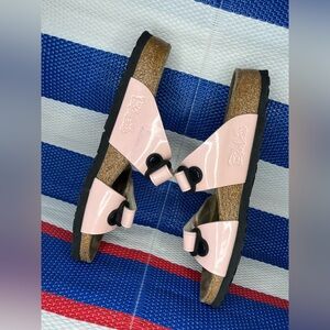 🎉✨ Birkenstock Birki’s Pink Patent Leather Madura Double Strap Sandals Women’s 7